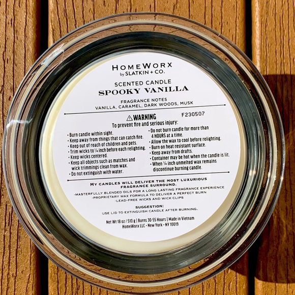 🆕SPOOKY VANILLA HARRY SLATKIN HOMEWORX 4 WICK, 18oz CANDLE NWTS! - Picture 4 of 5